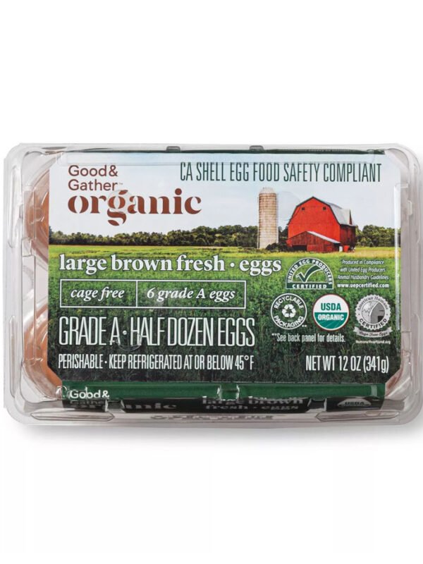 Organic Cage-Free Grade A Large Brown Eggs